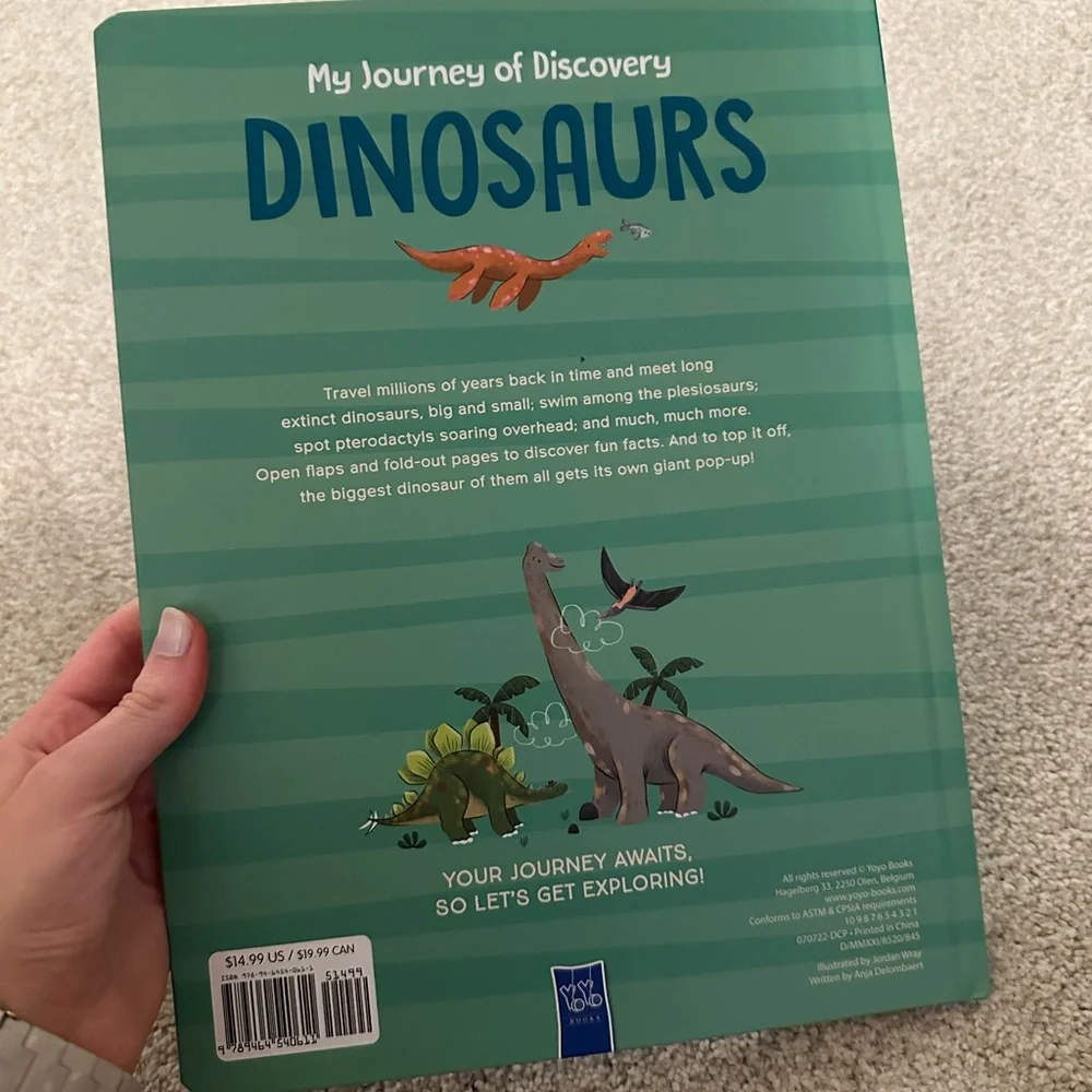 My Journey of Discovery Dinosaurs Book - Green and Orange